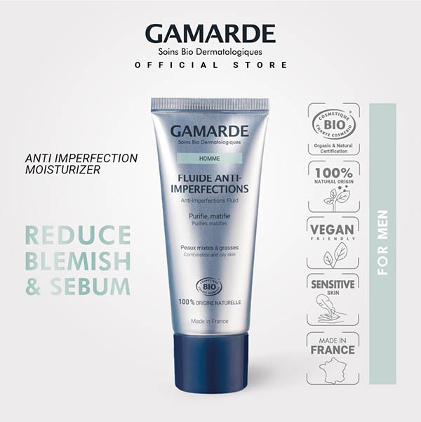 Gamarde Homme Organic Men Anti Blemish Fluid Moisturizer Ml Balance