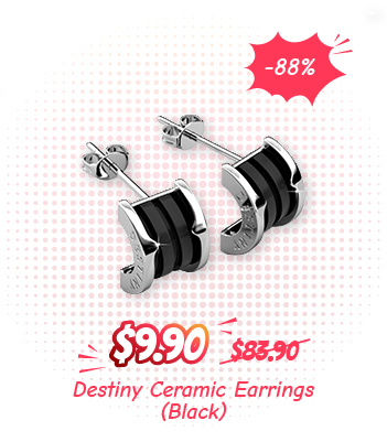 Destiny Ceramic Earrings (Black)