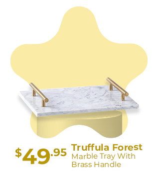 Truffula Forest [Grey] Marble Tray With Brass Handle