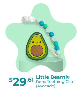 Little Bearnie Baby Teething Clip Set – Avocado