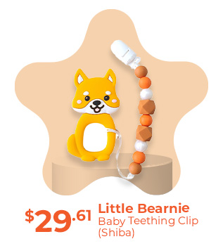 Little Bearnie Baby Teething Clip Set - Shiba (Orange)