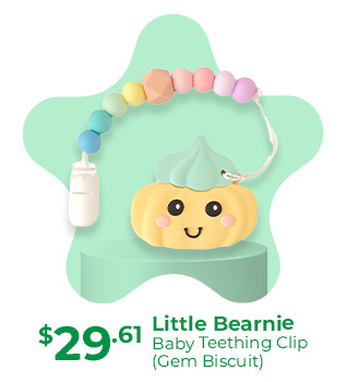 Little Bearnie Baby Teething Clip Set - Gem Biscuit (Mint)