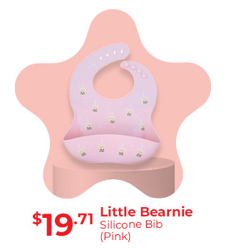Little Bearnie Silicone Bib - Boba (Pink)