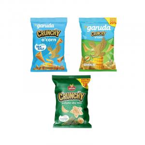 GARUDA Crunchy O’Corn Tornado Corn Chips Sea salt 84g/Roasted Corn 70g/GARUDA Crunchy Potato Sky Mix Nori Seaweed Flavor