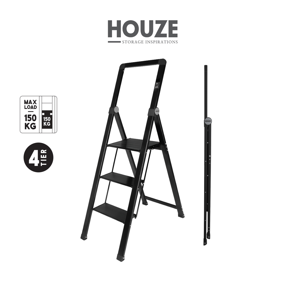 HOUZE - 'SLIM' Aluminium Ladder (3 Tier & 4 Tier)