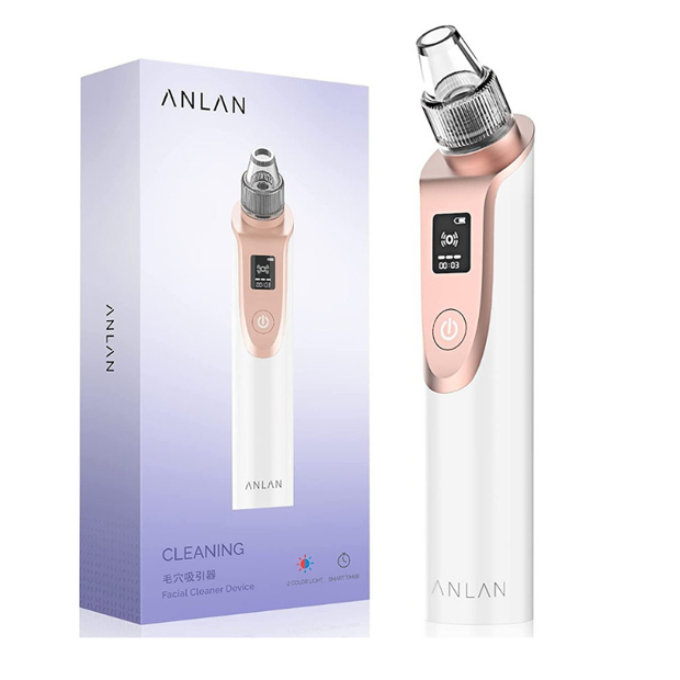 Anlan Facial Cleaner Device - 2 Light Therapy Pore Cleaner Blackhead Vacuum
