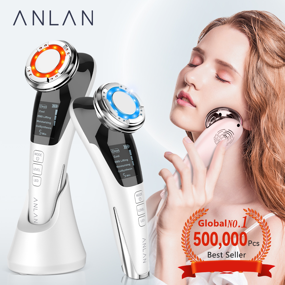 Anlan Multifunctional Facial Device - 5 in 1 EMS facial massager white