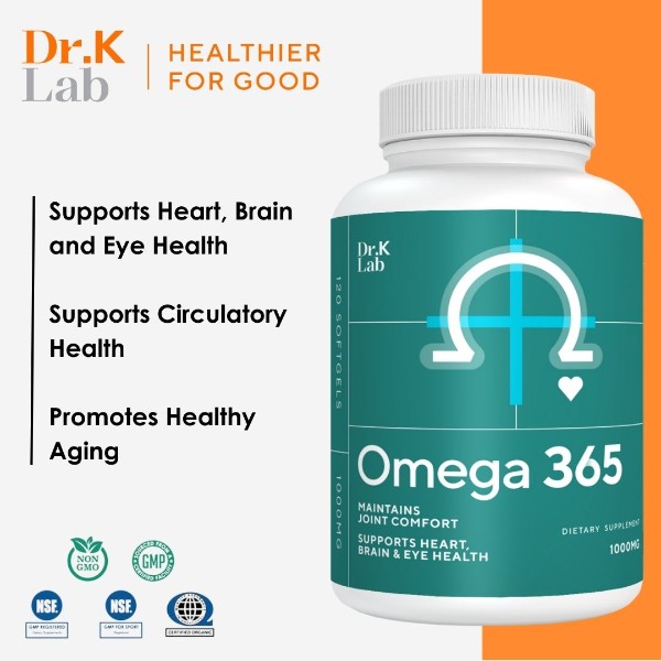 Dr. K Lab Omega 365 - Supports Heart, Brain & Eye Health and Circulatory Health