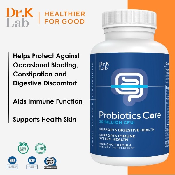 Dr. K Lab Probiotic Core - Helps Protect Against Occasional Bloating, Constipation & Digestive Discomfort
