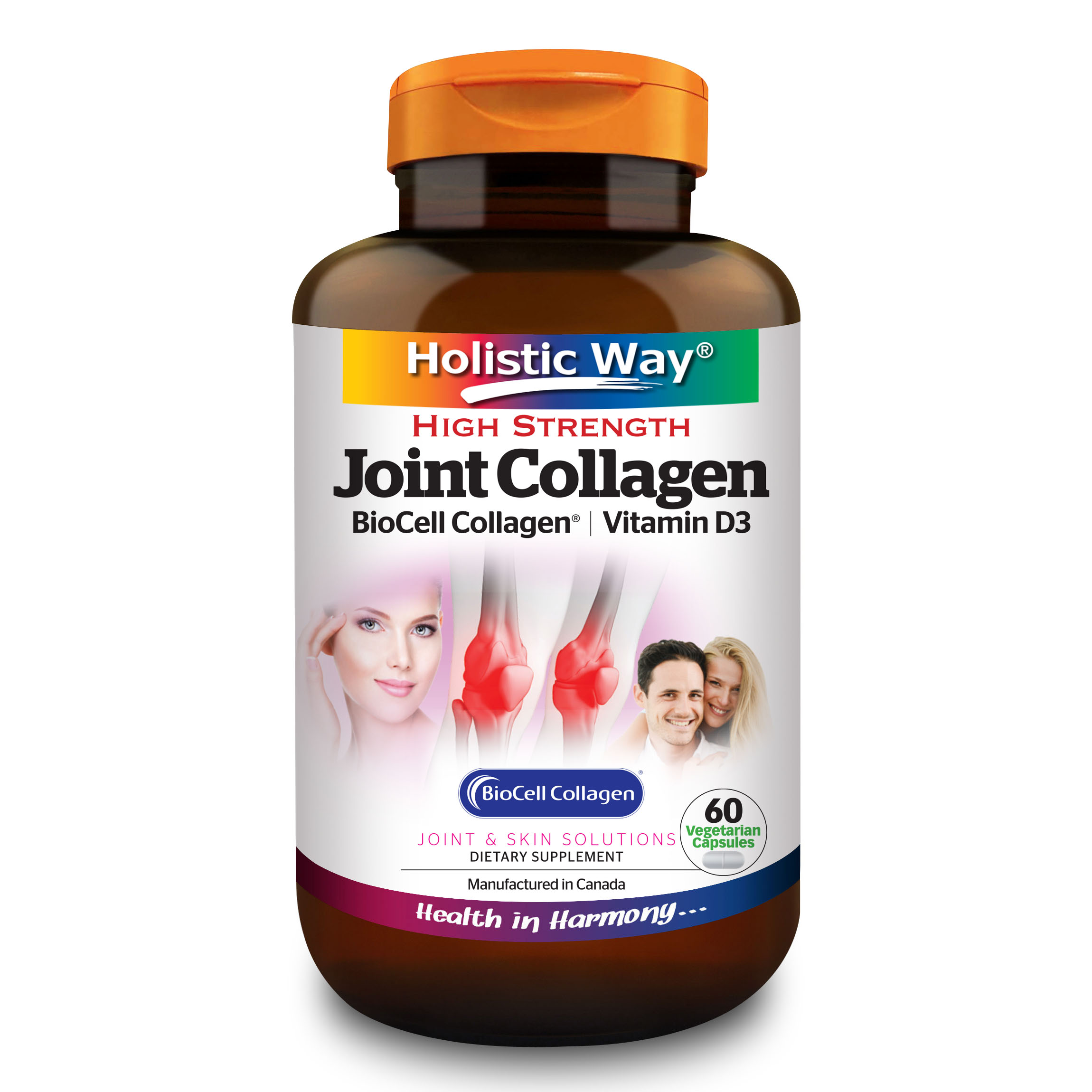 Holistic Way High Strength Joint Collagen with BioCell Collagen® and Vitamin D3 (60 Veg. Caps)