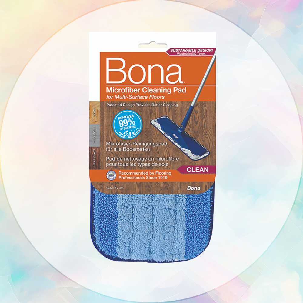 Bona Microfiber Cleaning Pad, specially designed for use on all types of wood floors and all types of hard floors.