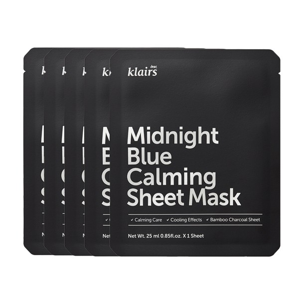 Dear, Klairs Midnight Blue Calming Sheet Mask (5 Pieces)