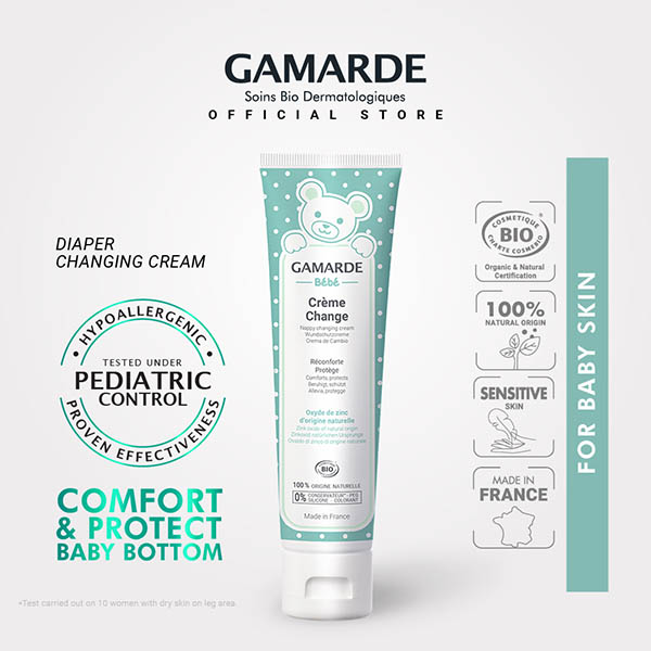 GAMARDE BEBE Organic Baby Diaper Nappy Changing Cream 100ml, For Normal & Sensitive skin (CRÈME CHANGE)