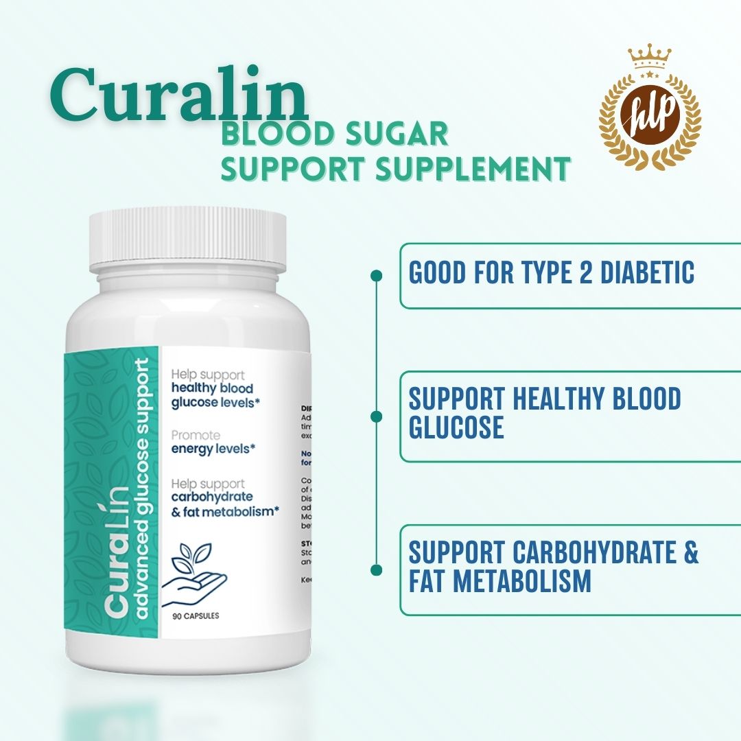 Honest Living - CuraLin Blood Sugar Support Supplement - Promotes Healthy Glucose (90 Capsules - 15 to 30 Days) [1 Bottle]