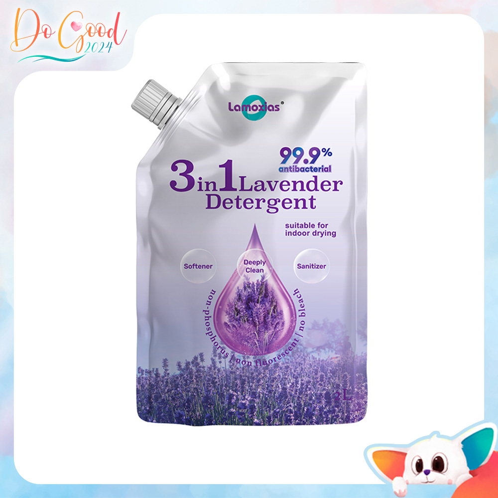 [Bundle of 6] Lamoxias - 3in1 Deeply Clean Antibacterial Laundry Liquid Detergent 500ml Refill - Lavender