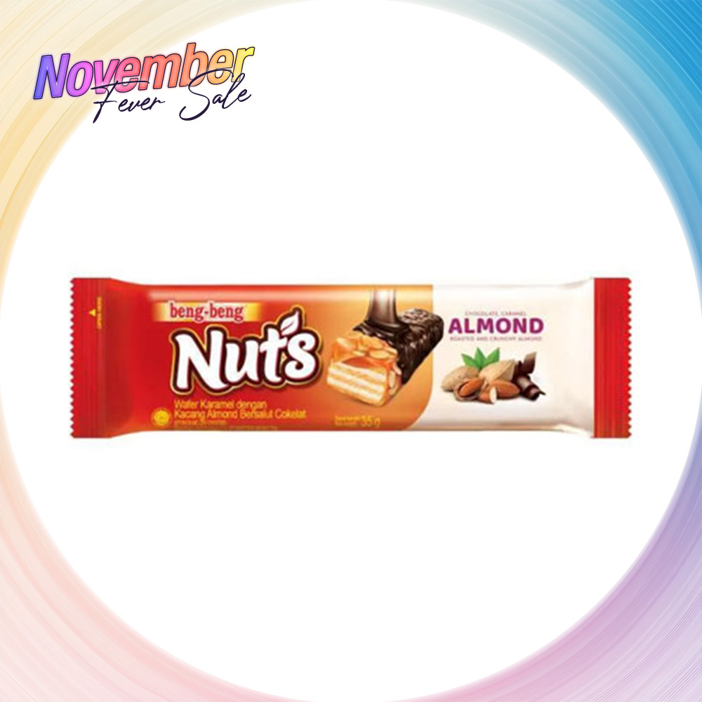 BENG BENG Chocolate Wafer with Caramel Nuts and Almonds 35g Halal