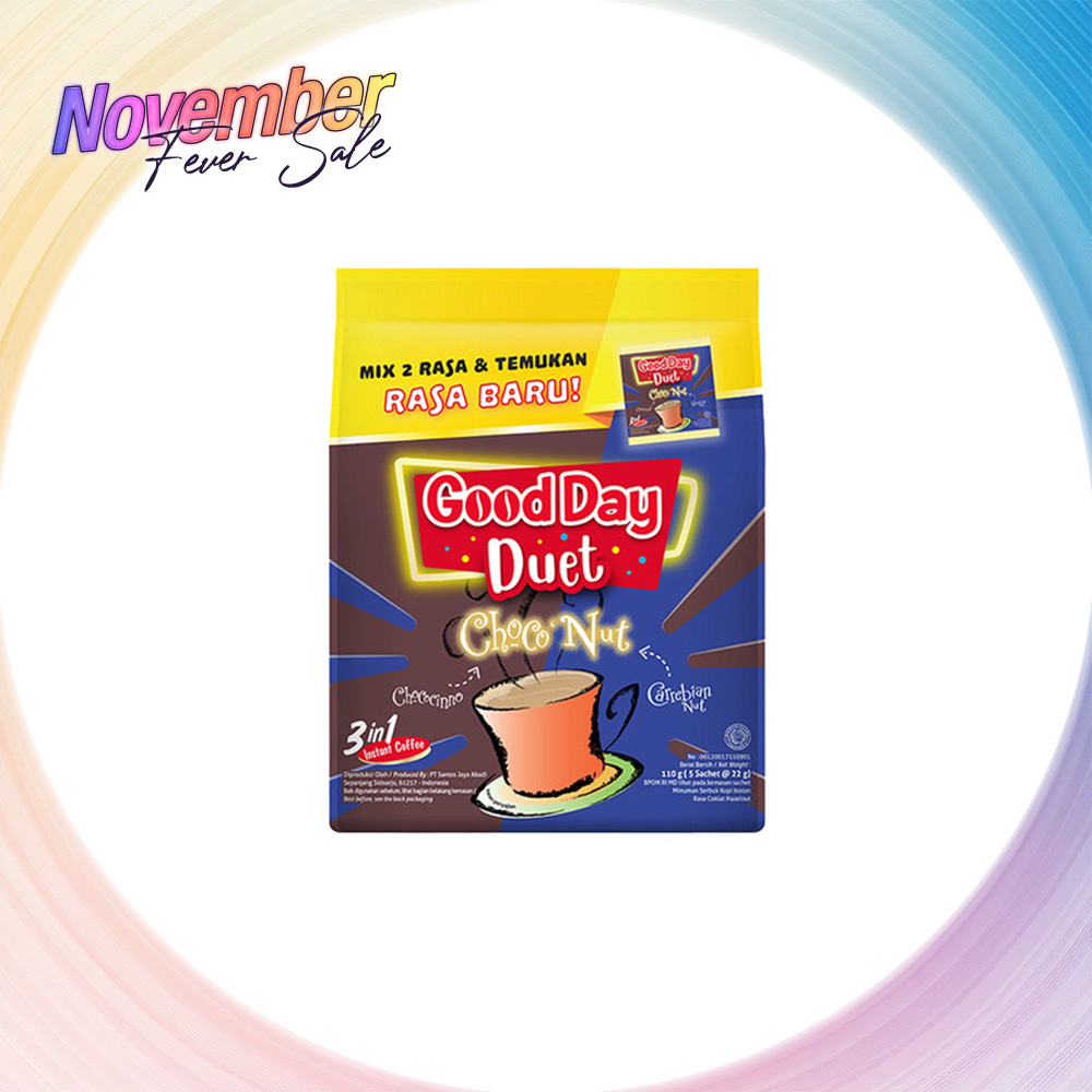 GOOD DAY Duet Choco’Nut Instant Coffee (5x22g) Halal