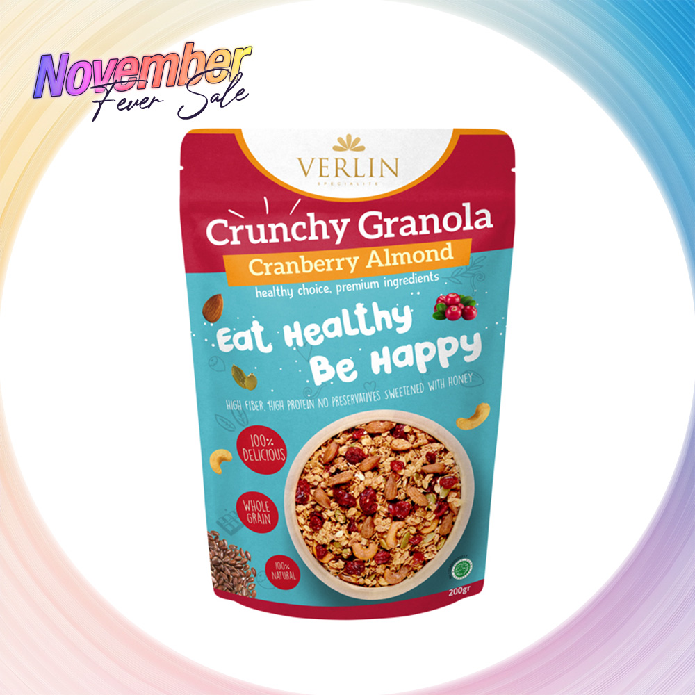 VERLIN Crunchy Granola Cranberry Almond 200g Halal