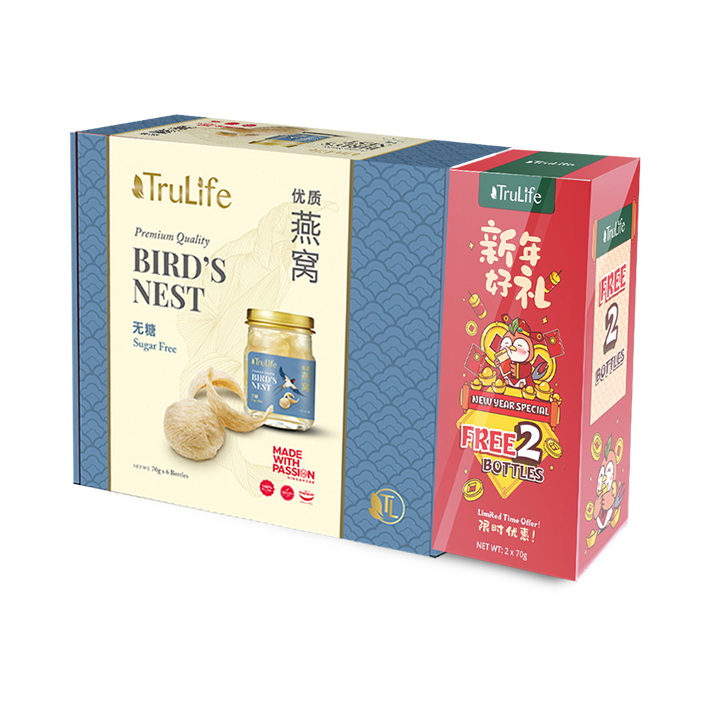 TruLife Premium Bird's Nest (Sugar Free) - 70g x 6 + 2 bottles