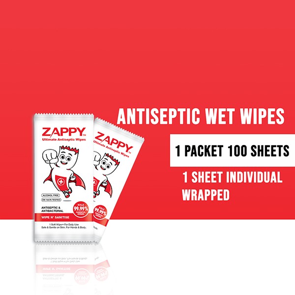 Zappy Ultimate Antiseptic Wipes 1s x100 Sheets