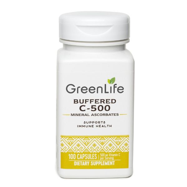 GreenLife Buffered C 500 Ascorbates 100 capsules