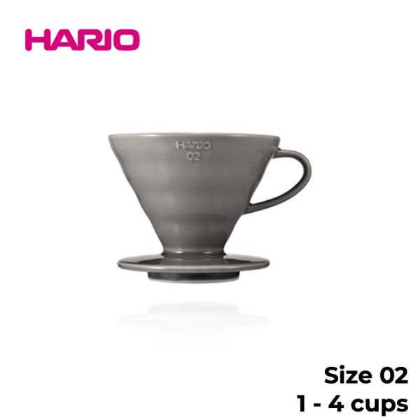 Hario V60 Coloured Ceramic Dripper (Limited Edition) Size 02 - Grey
