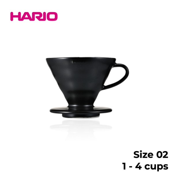 Hario V60 Coloured Ceramic Dripper (Limited Edition) Size 02 - Matte Black