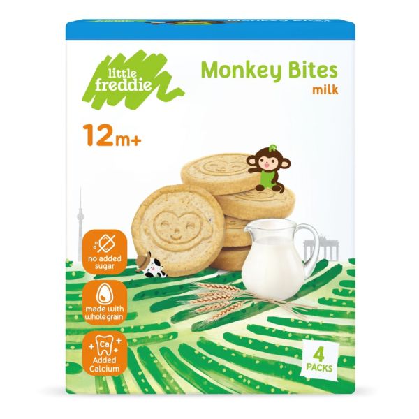 Monkey Bites Milk Biscuit - (4 x 20g. ) 80g.- UK lot