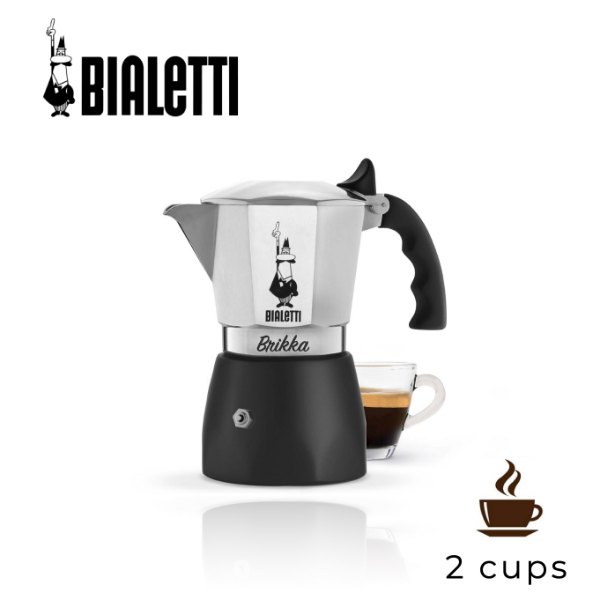 Bialetti Brikka Moka Pot with Weighted Pressure Valve (2/4 Cups) - 2 Cups