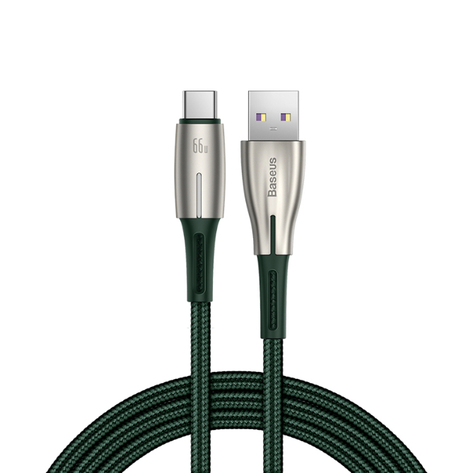 Baseus 66W Water Drop-Shaped Lamp 6A Supercharge 1m Cable for Type-C (Green)