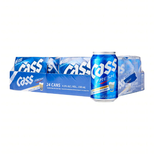 Cass Fresh Korea Beer 330ml x 24 Cans (1 Carton)