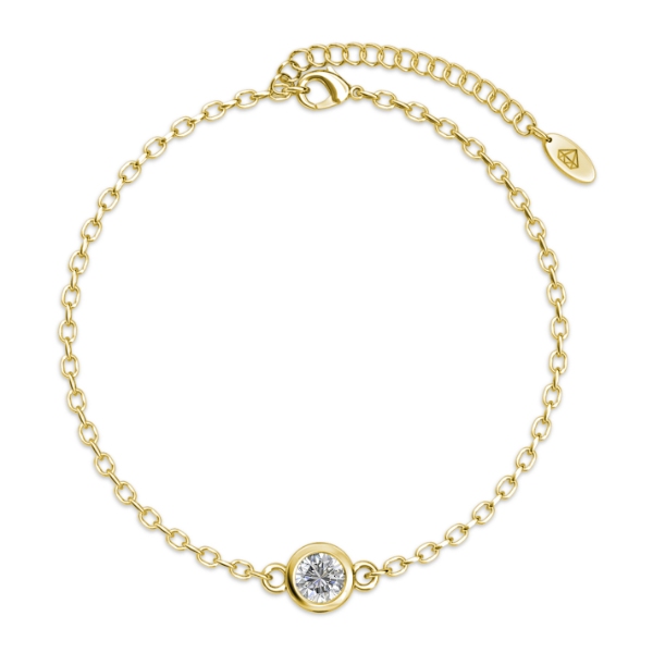 Birth Stone Bracelet (April, Yellow Gold)