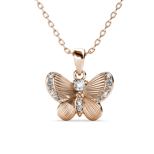 Chrysalis Butterfly Pendant (Rose Gold)