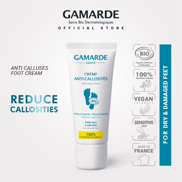 GAMARDE SANTÉ Organic Anti Calluses Foot Cream 40g, Argan Oil For Dry Callosities & Damaged Feet (CREME ANTI-CALLOSITES)