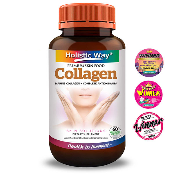Holistic Way Premium Skin Food Collagen – Marine Collagen + Complete Antioxidants (60 Veg. Caps) – for Radiant and Beautiful Complexion