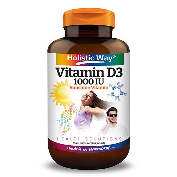 Holistic Way Vitamin D3 1000IU - Sunshine Vitamin (100 Tablets)