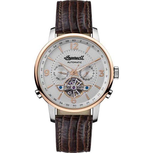 Ingersoll The Grafton Automatic Gold Stainless Steel I00701B Brown Leather Strap Men's Watch