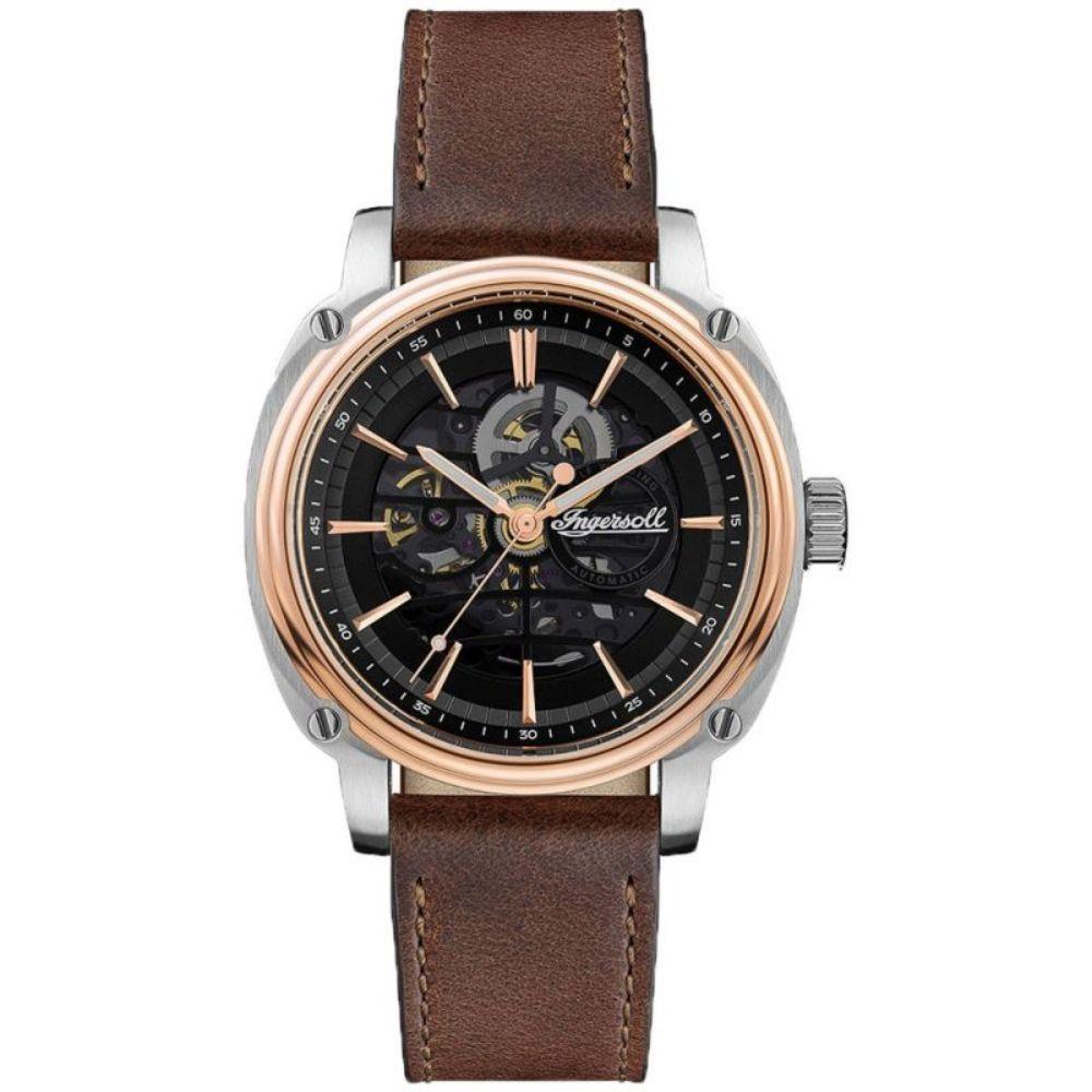 Ingersoll The Director Automatic Rose Gold Stainless Steel I09901 Brown Leather Strap Men's Watch