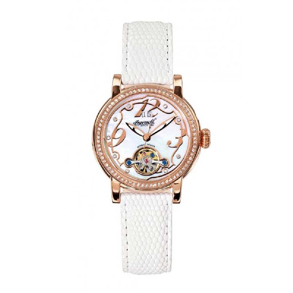 INGERSOLL CONCORD AUTOMATIC ROSE GOLD STAINLESS STEEL IN5005RGWH WHITE LEATHER STRAP LADIES' WATCH
