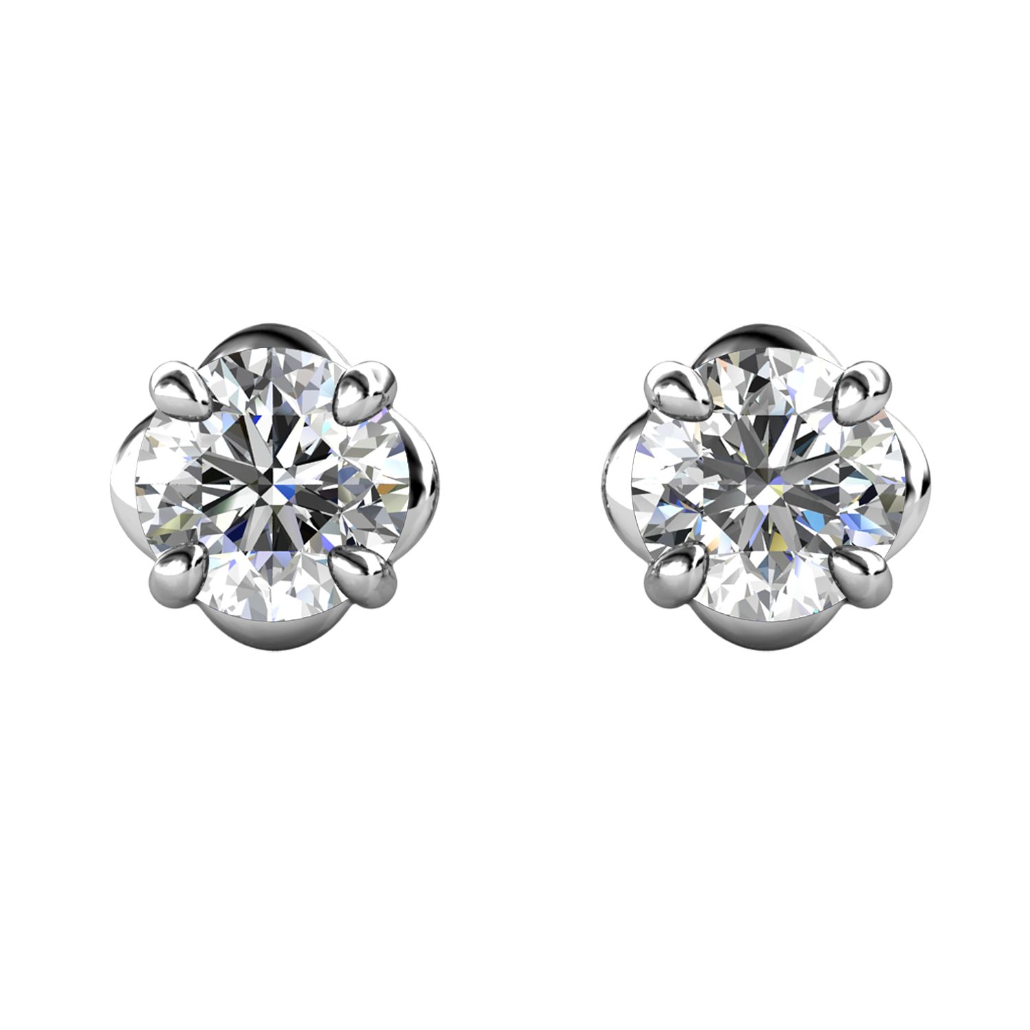 Her Jewellery CELÈSTA Moissanite Diamond - La Rose Earrings (White Gold)