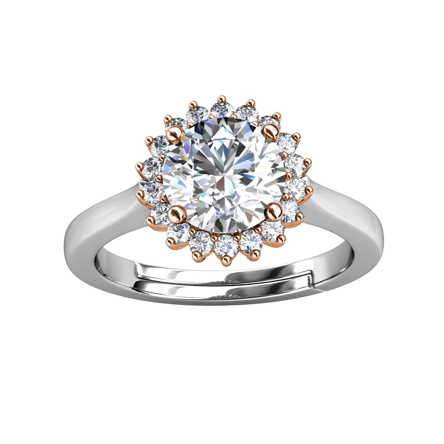 Her Jewellery CELÈSTA Moissanite Diamond - Florale Ring (Dual Tone)