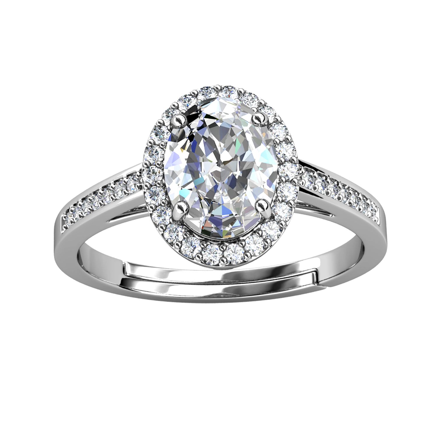 Her Jewellery CELÈSTA Moissanite Diamond - La Reine Ring (White Gold)