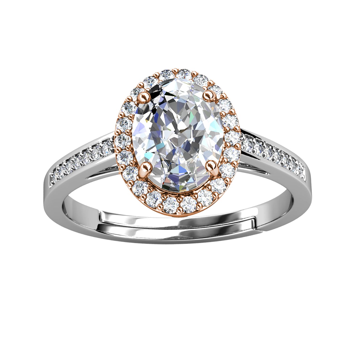 Her Jewellery CELÈSTA Moissanite Diamond - La Reine Ring (Dual Tone)