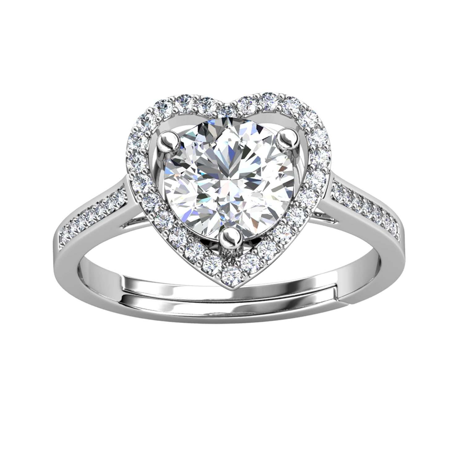 Her Jewellery CELÈSTA Moissanite Diamond - Mon Amour Ring (White Gold)