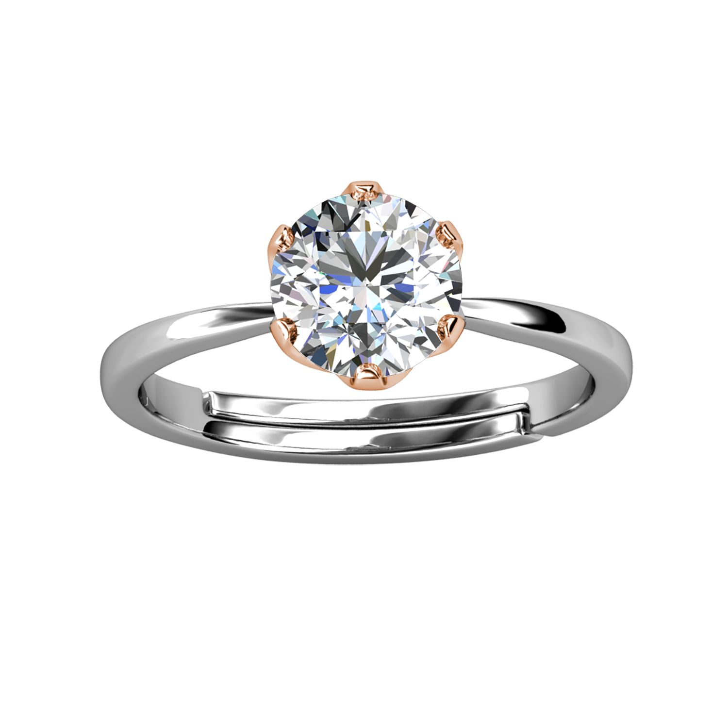Her Jewellery CELÈSTA Moissanite Diamond - Le Estelle Ring (Dual Tone)