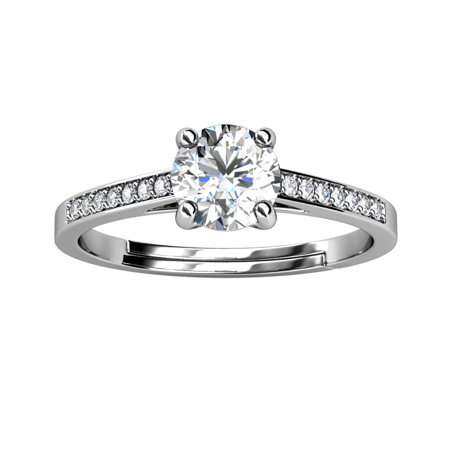 Her Jewellery CELÈSTA Moissanite Diamond - Princesse Ring (White Gold)