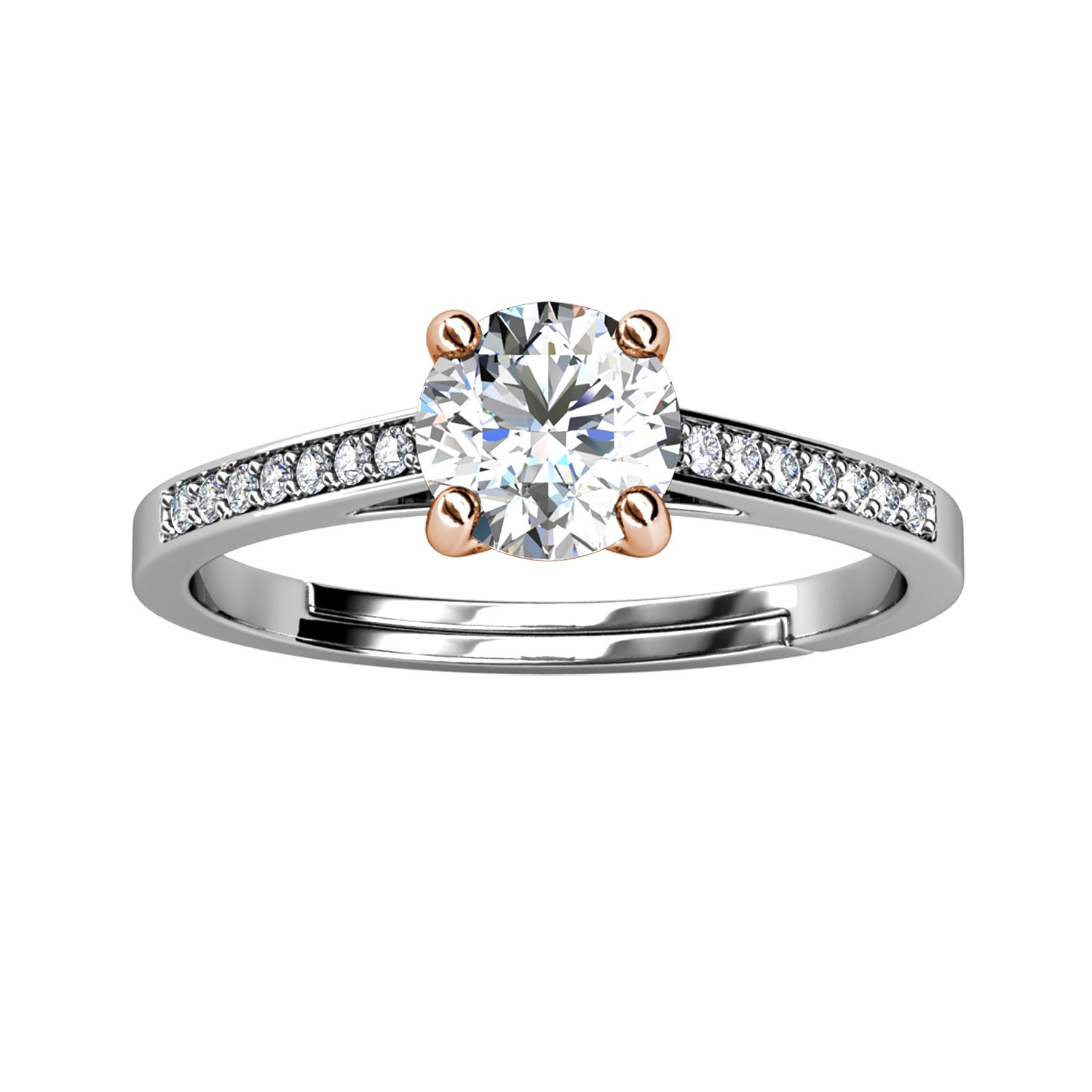Her Jewellery CELÈSTA Moissanite Diamond - Princesse Ring (Dual Tone)