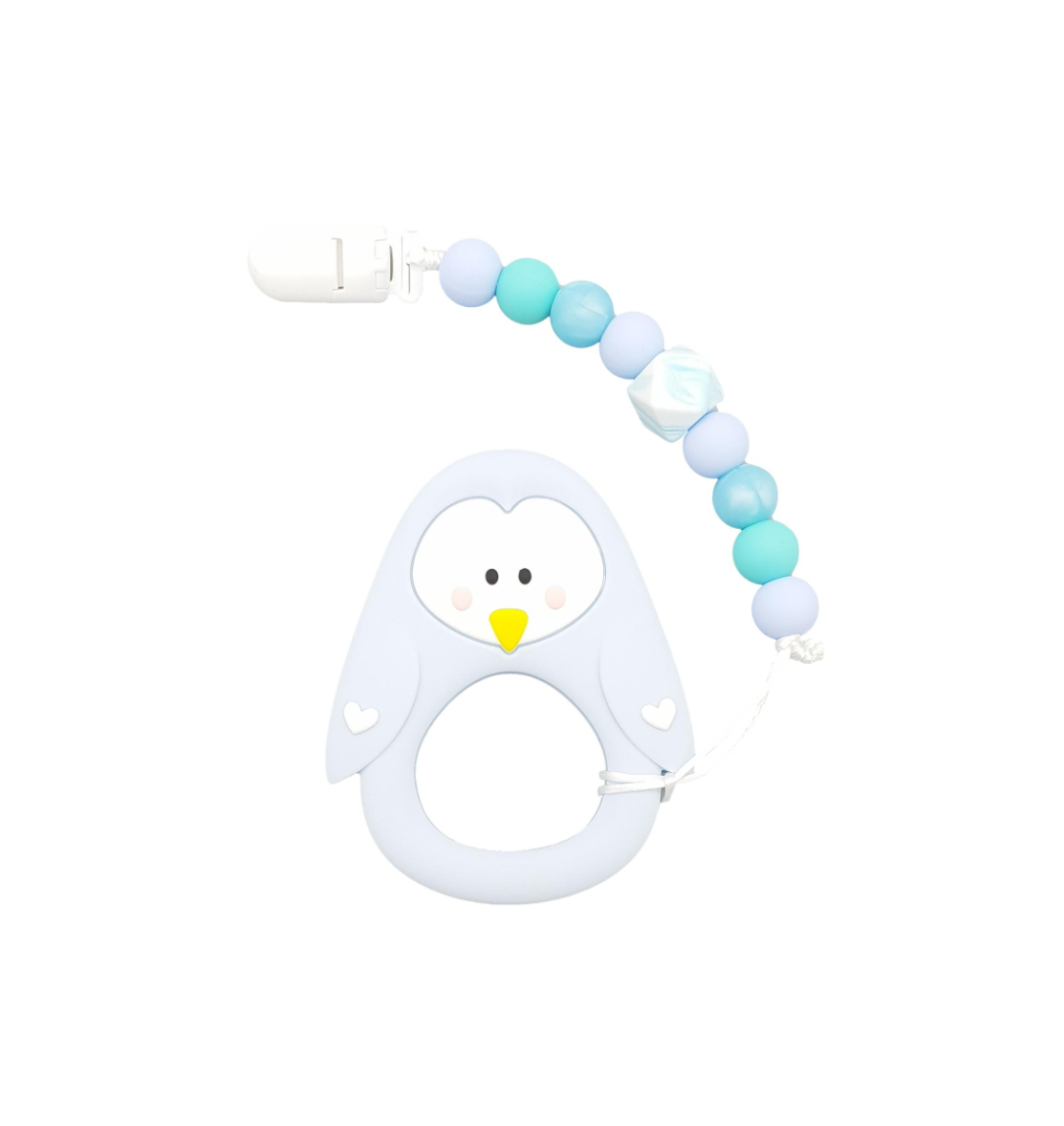 LITTLE BEARNIE Baby Teething Clip Set - Lovely Penguin (Blue)