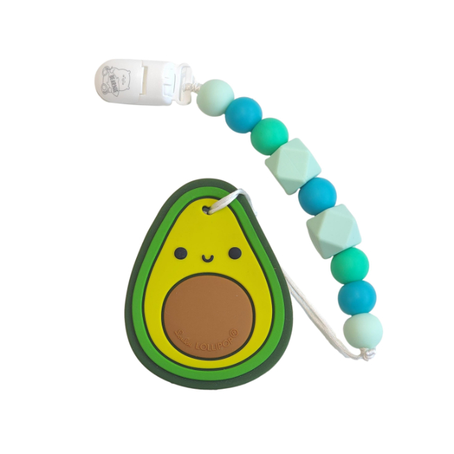 LITTLE BEARNIE Baby Teething Clip Set – Avocado