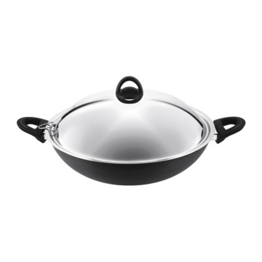 TEFAL Novel Chinese Wok 36cm w/SS Lid (Induction-safe) A69698